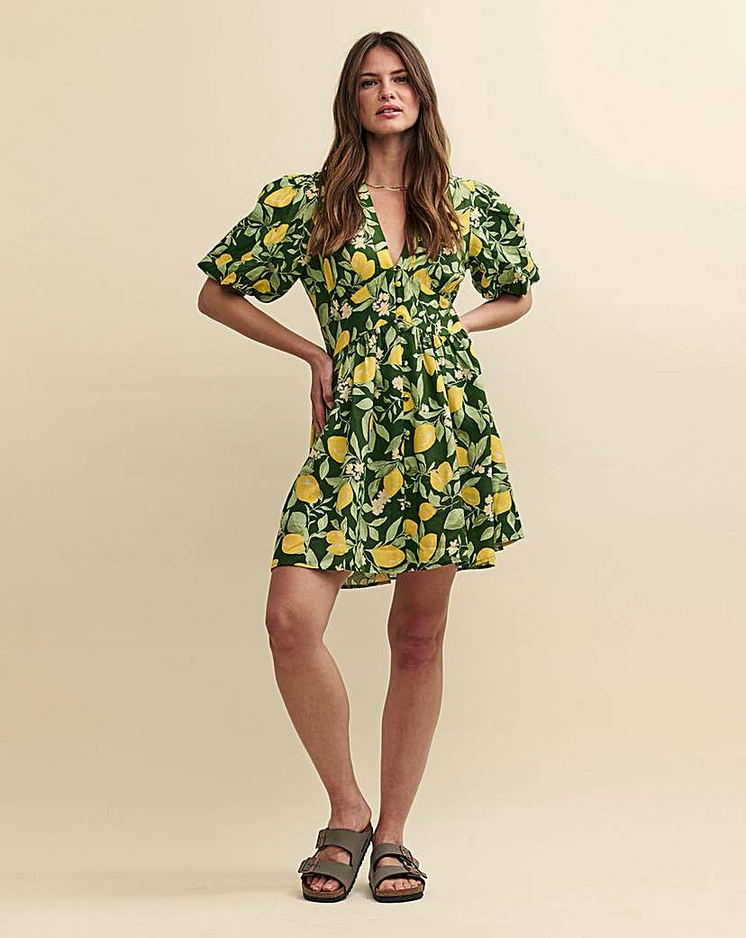 Nobody's Child Lemon Print Mini Dress