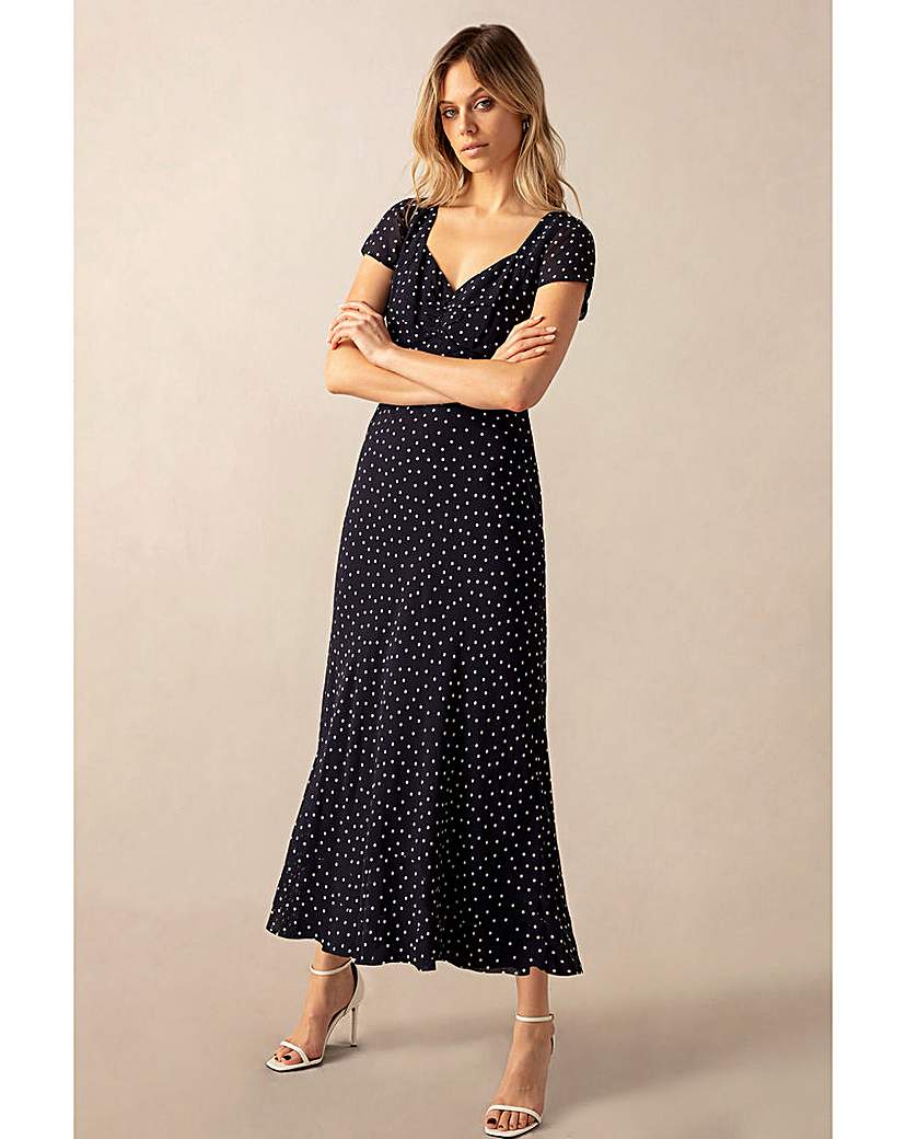 Ro&Zo Spot Print Midi Dress