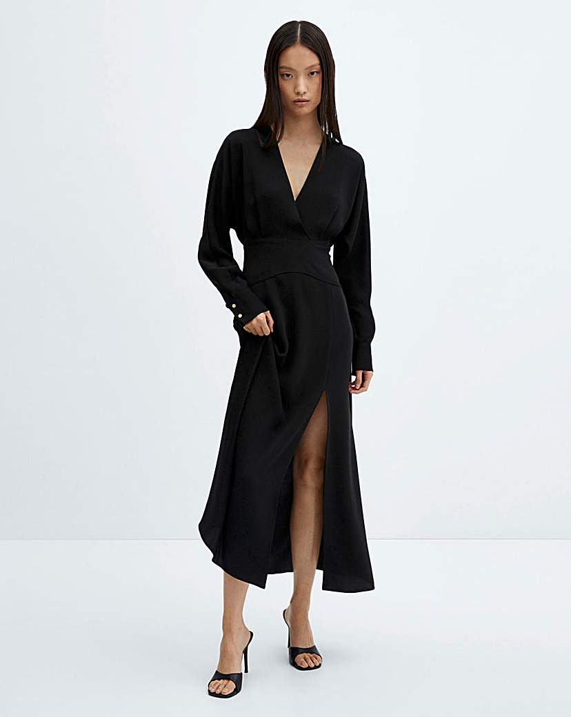 Mango Cross - Neckline Slit Dress