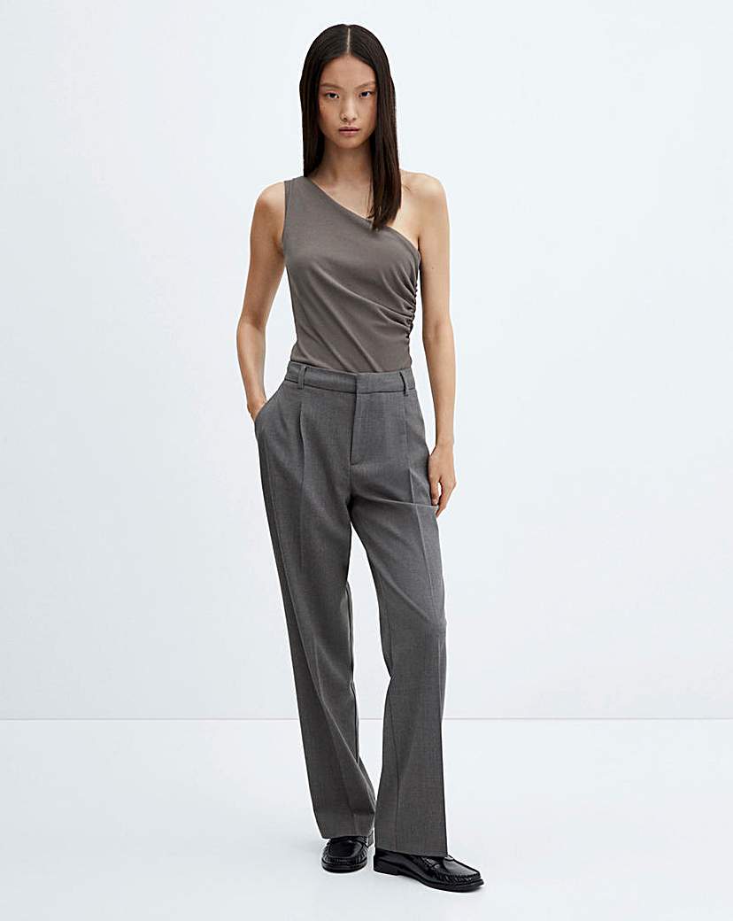 Mango Flecked Straight Pants