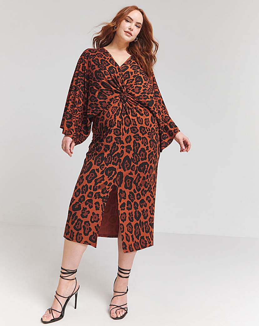 Flounce London Leopard Midi Dress