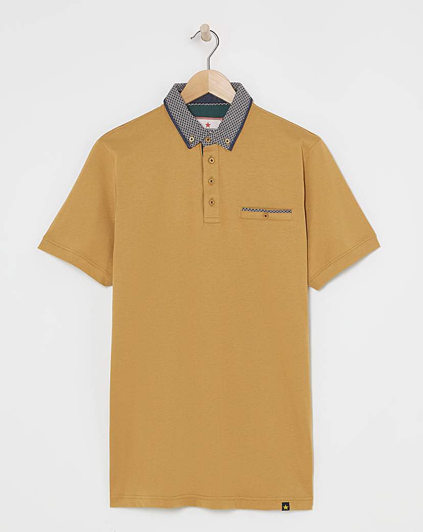 Joe Browns Printed Collar Polo Long Mustard …