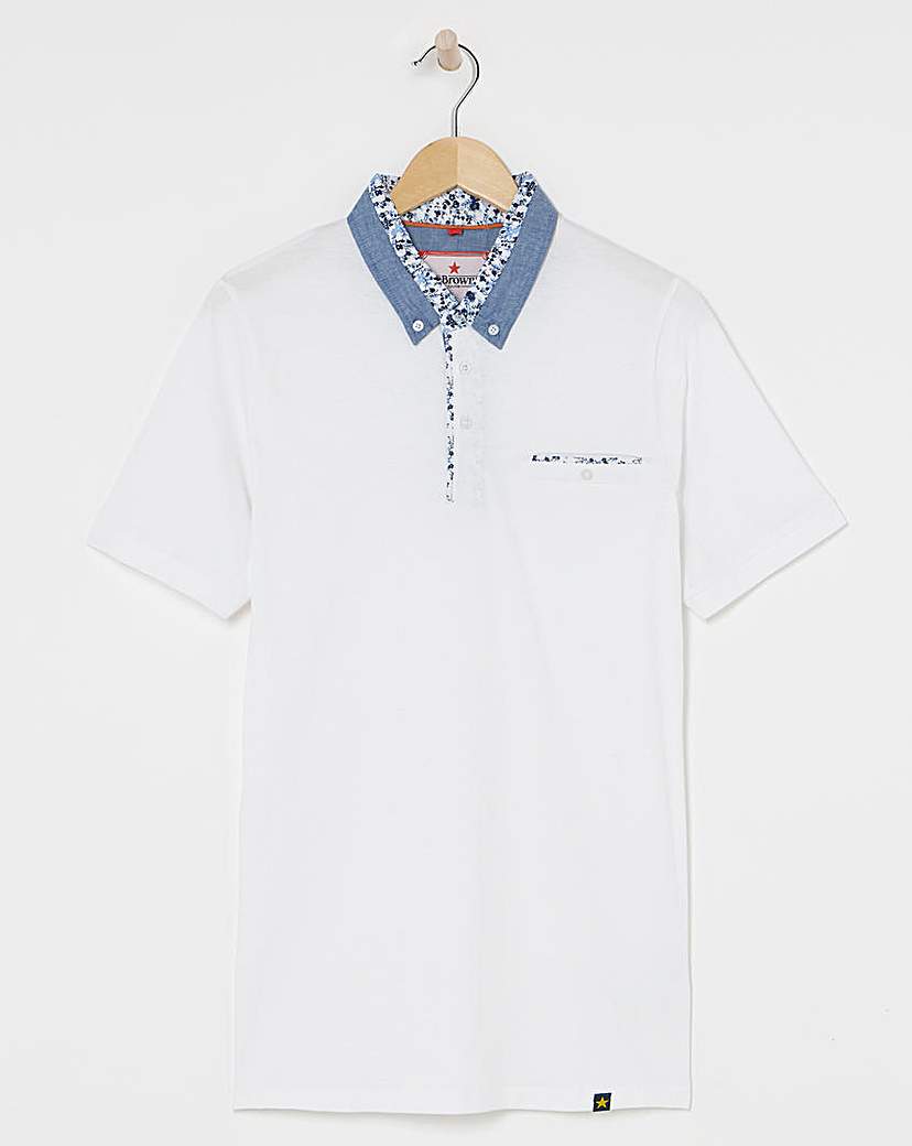 Joe Browns Printed Collar Polo Long White …