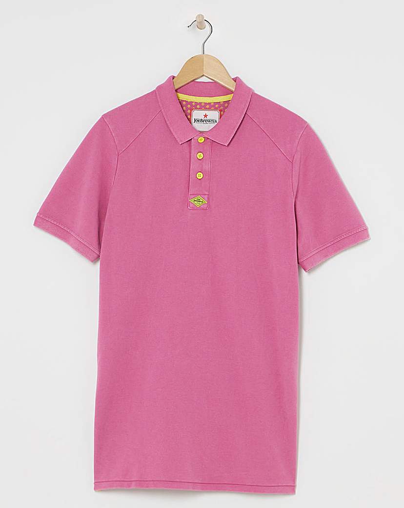 Joe Browns Washed Bright Polo Long Pink …
