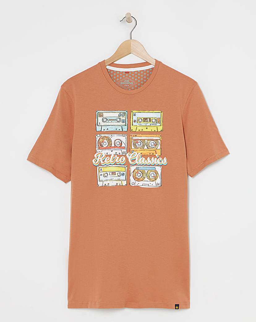 Joe Browns Cassette TShirt Long Length Orange …