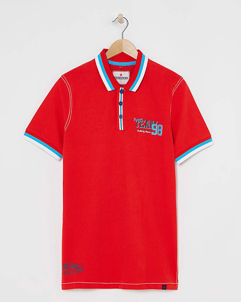 Joe Browns Badged Polo Long Length RED …