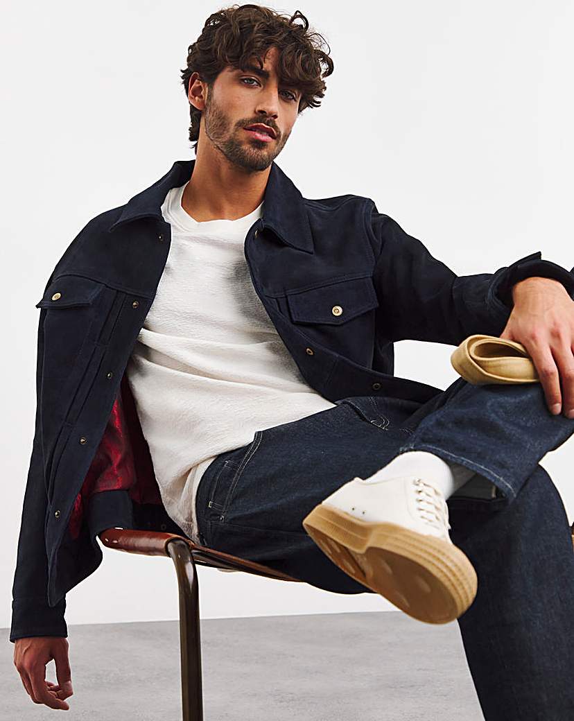 Joe Browns Good Times Suede Jacket - Navy
