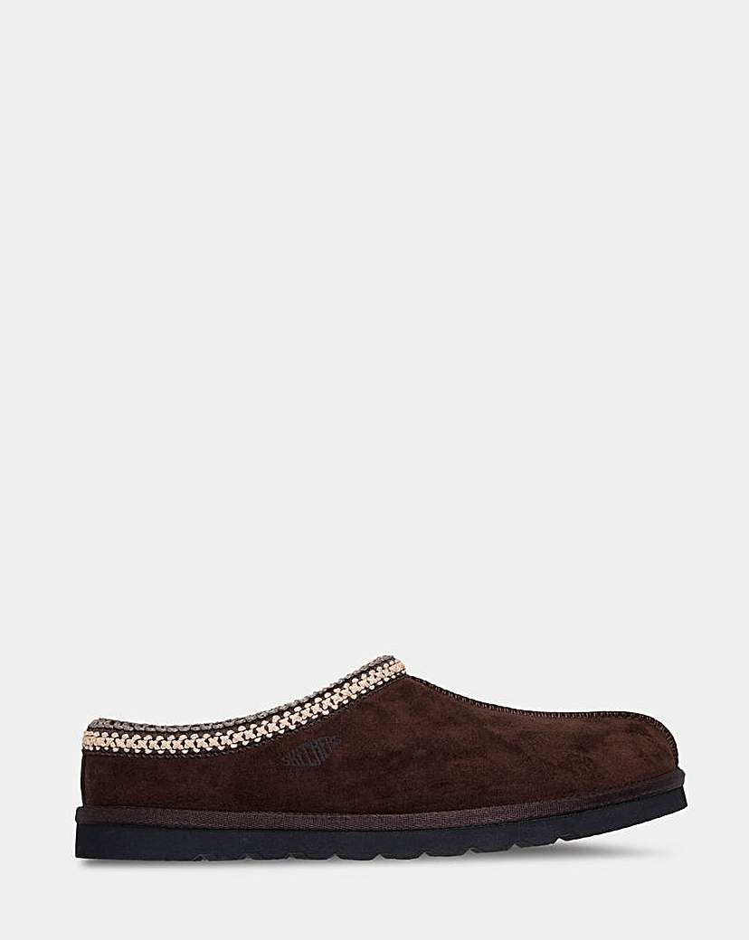 Skechers Men's Chocolate Renten Ulrich Slippers Colour: : Size 12 - Image 6