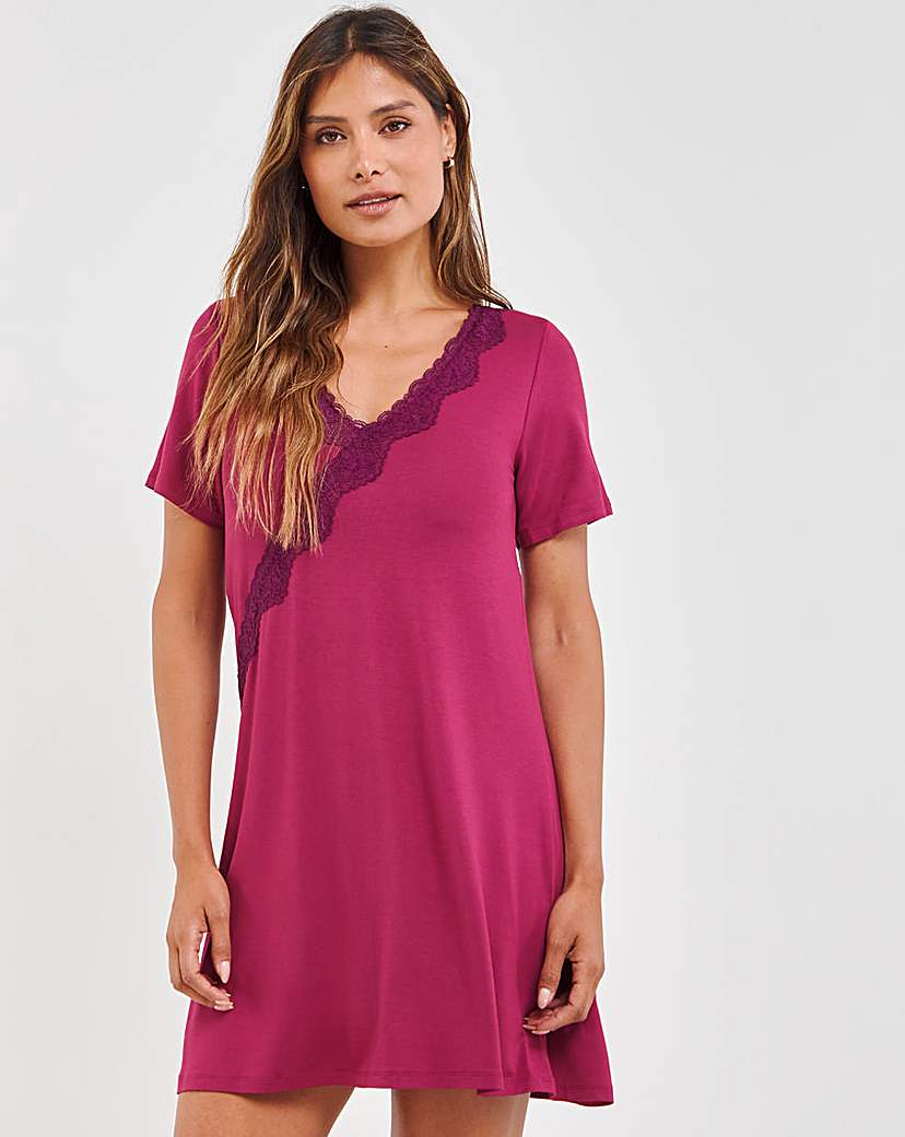 Pretty Secrets Viscose And Lace Nightie