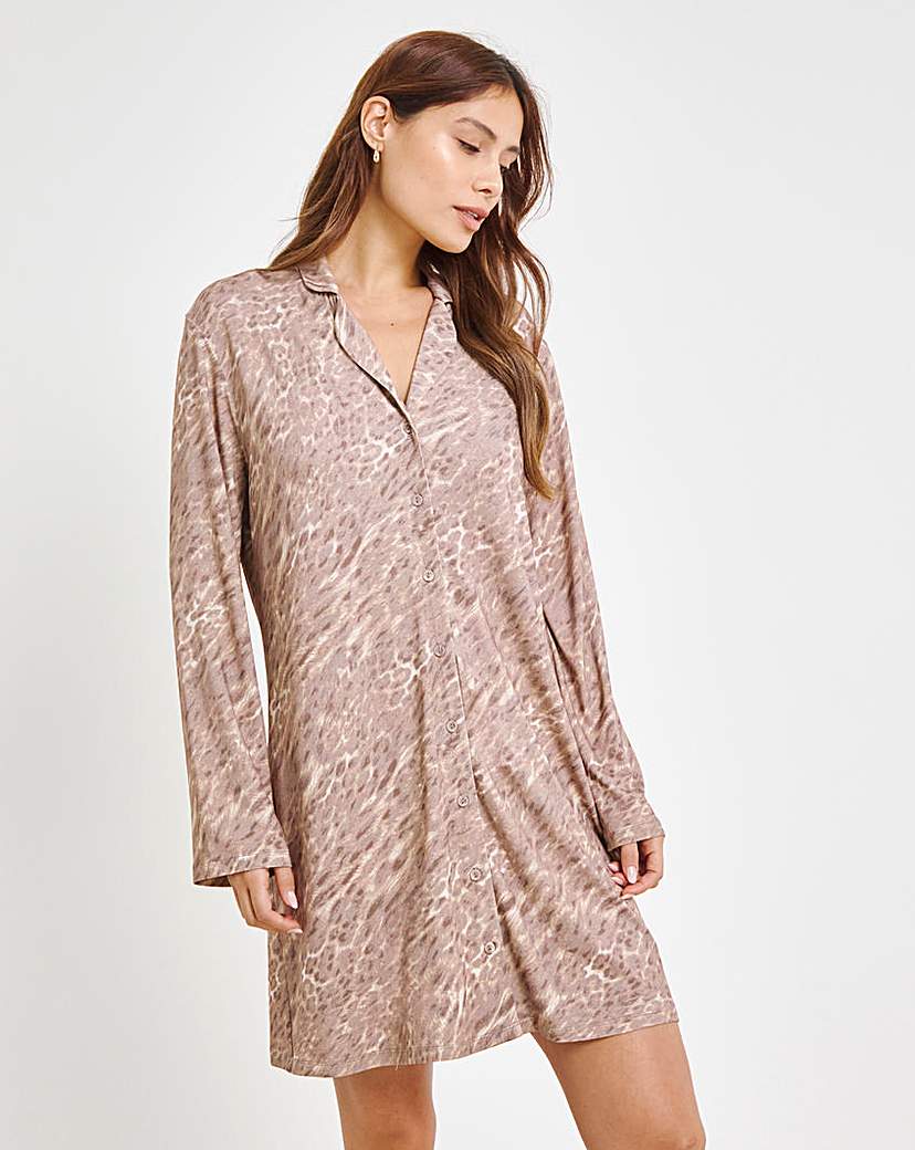 New In - Leopard Print Viscose Blend Nightie