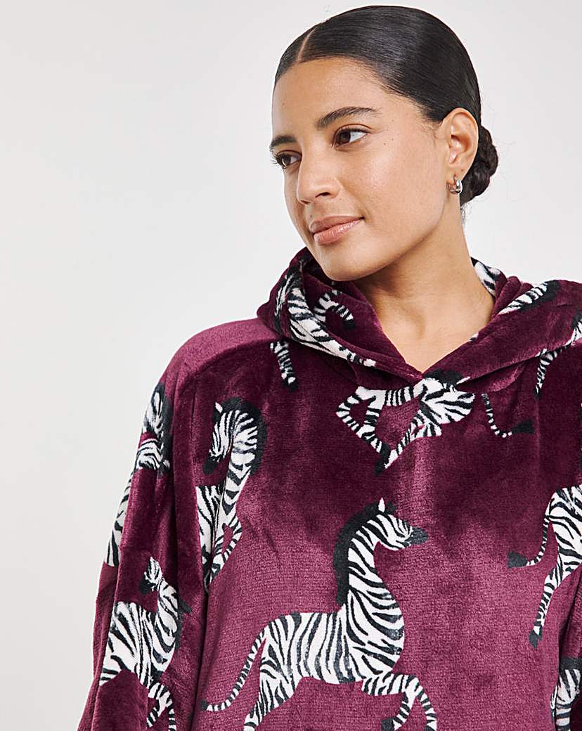 Zebra Print Hooded Lounge Dress