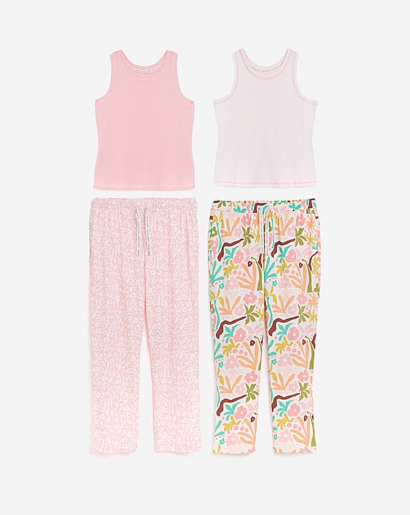 2 Pack Ribbed Racer Vest PJ Set