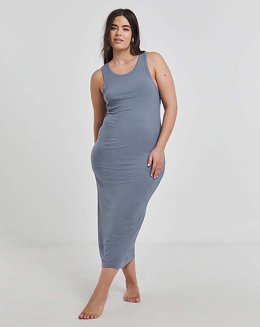 Brushed Modal Ribbed Lounge Dress
