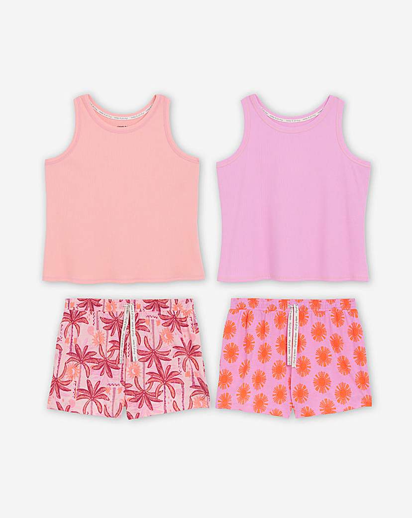 Sun Print 2 Pack Racer Vest Shortie Set