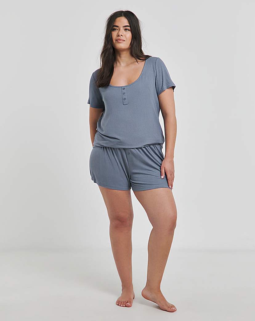 Brushed Modal Ribbed Shortie Set