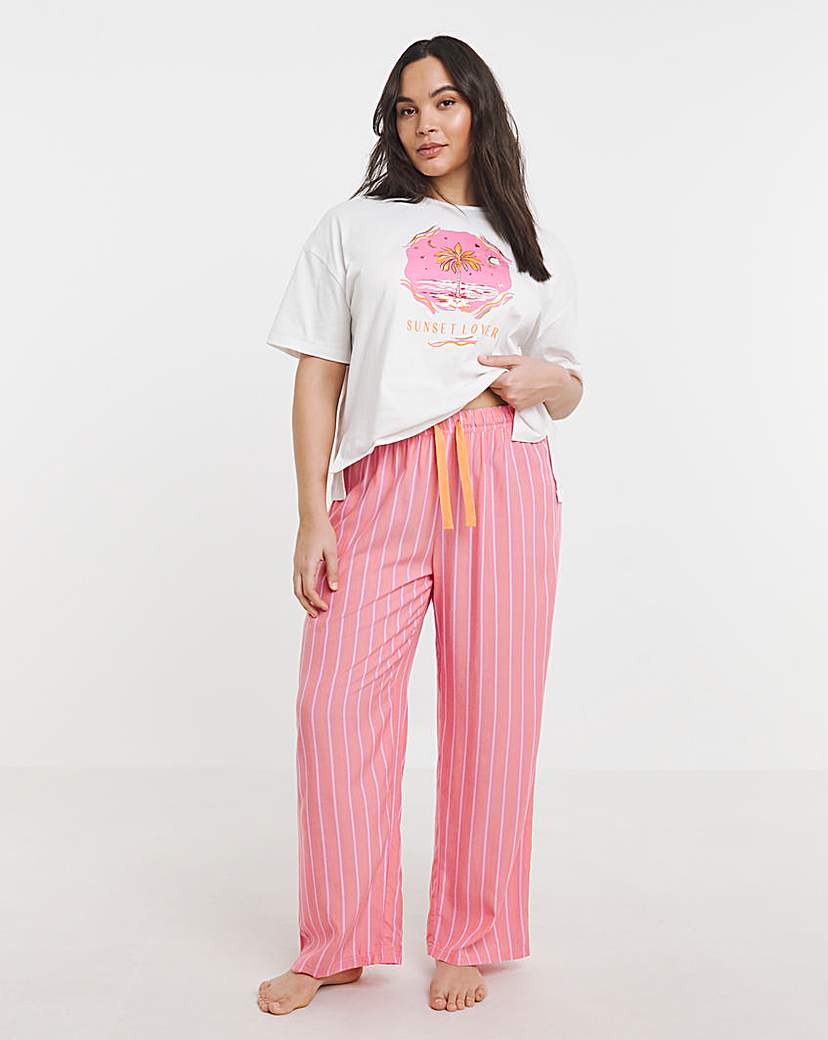 Sunset Lover Stripe Pant Pyjama Set