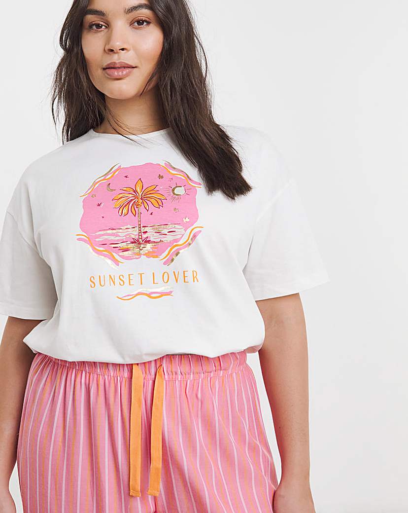 Sunset Lover Stripe Pant Pyjama Set