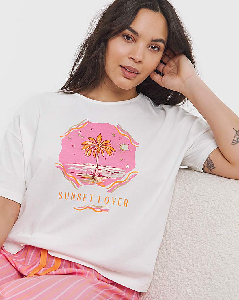Sunset Lover Stripe Pant Pyjama Set