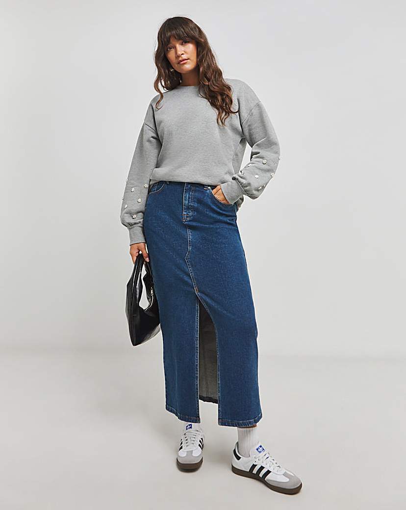 Pearl Balloon Sleeve Sweatshirt