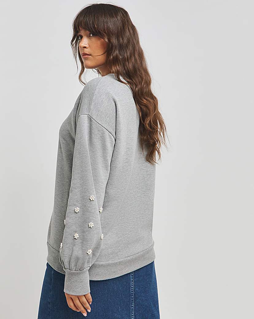 Pearl Balloon Sleeve Sweatshirt