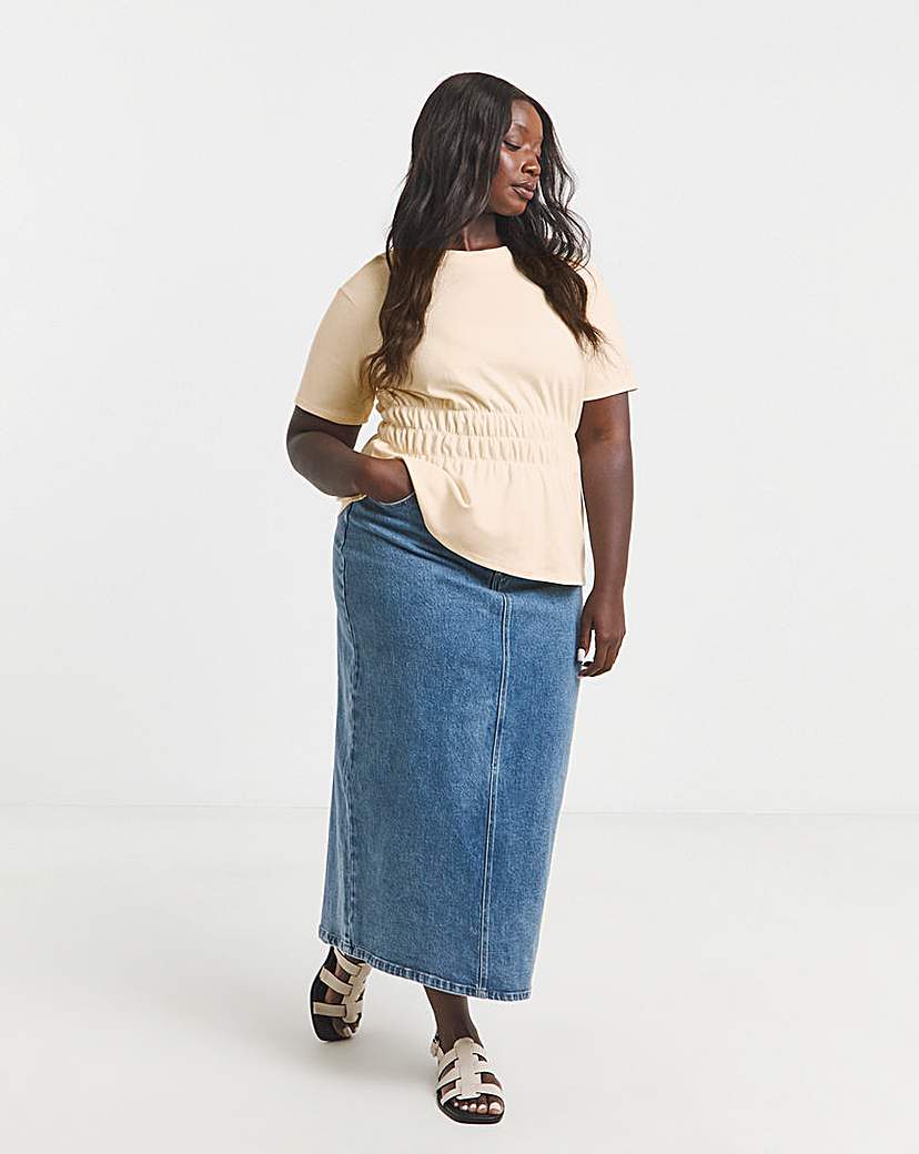 Simply Be Shirred Waist T-Shirt