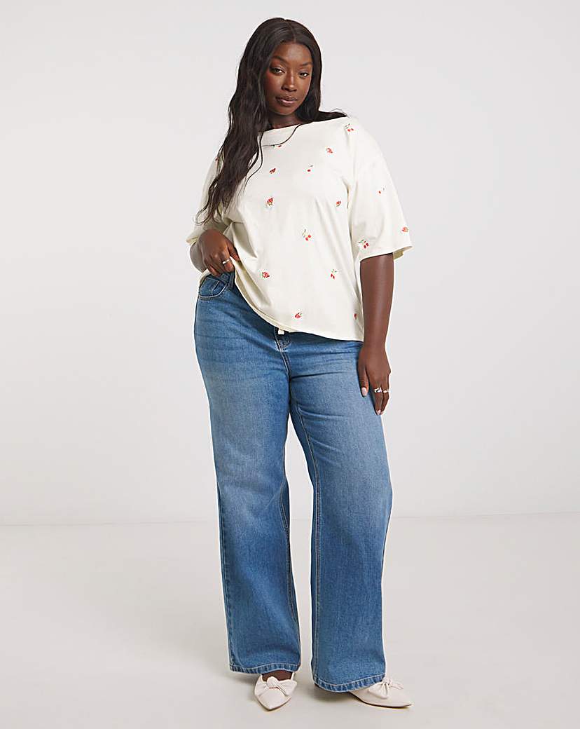 Cherry & Strawberry Embroidered T-Shirt