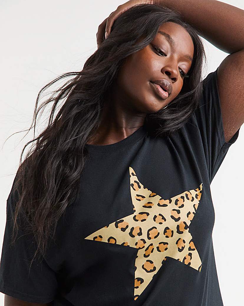 Leopard Star Graphic T-Shirt