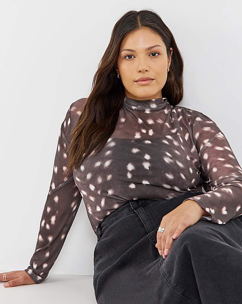 New In - High Neck Mesh Top