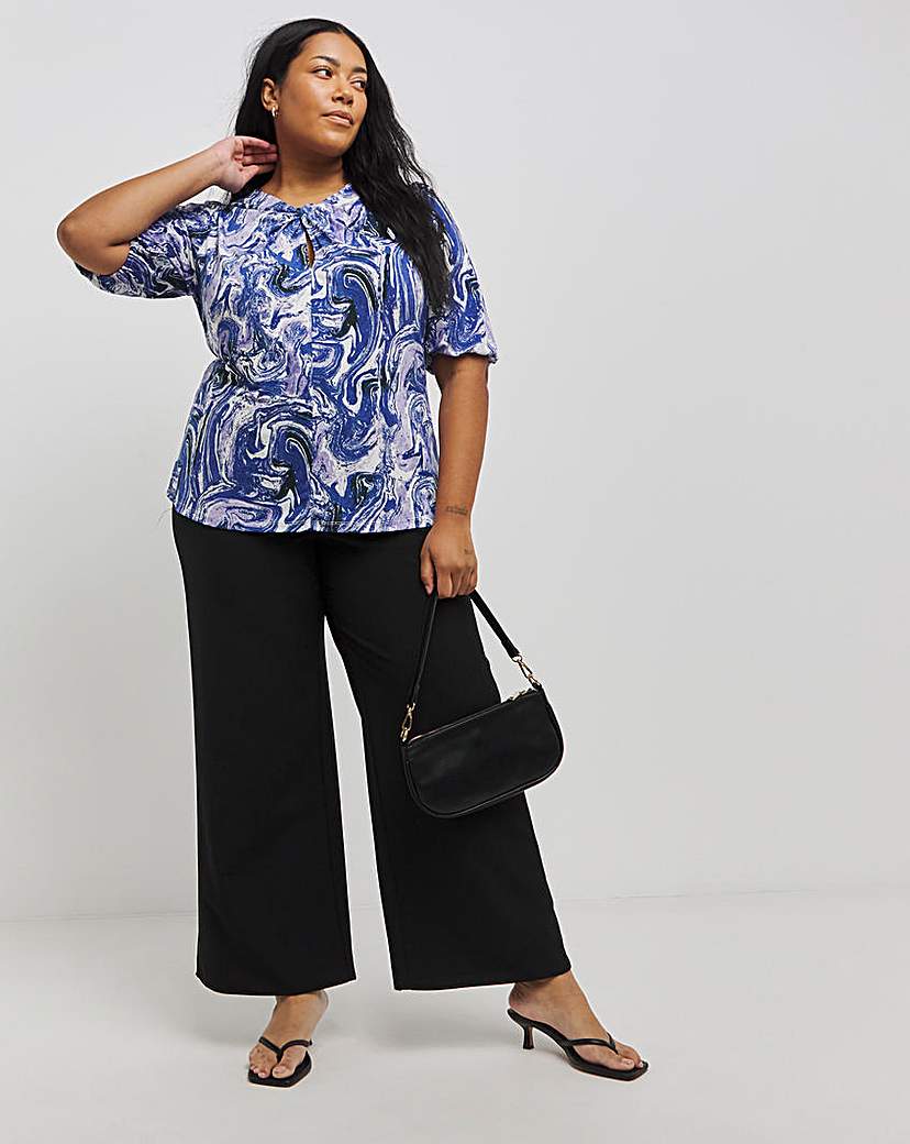 Marble Luxe Jersey Twist Detail Top