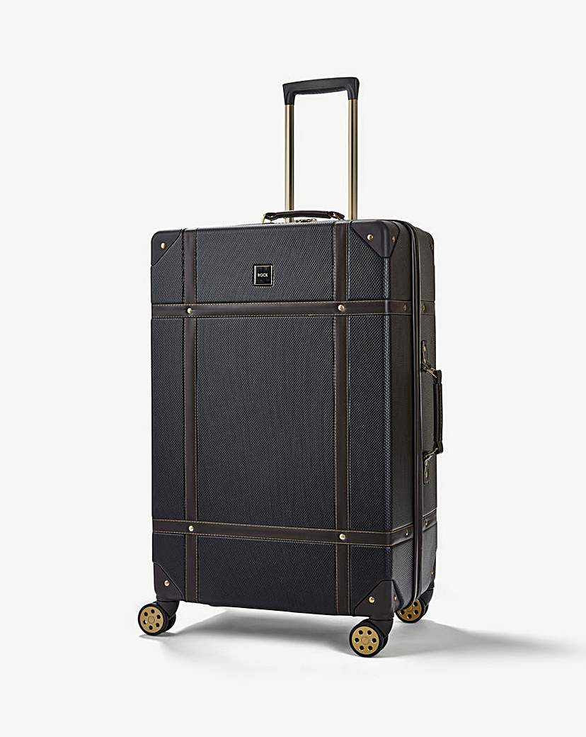 New In - Rock Vintage Large Suitcase - Black