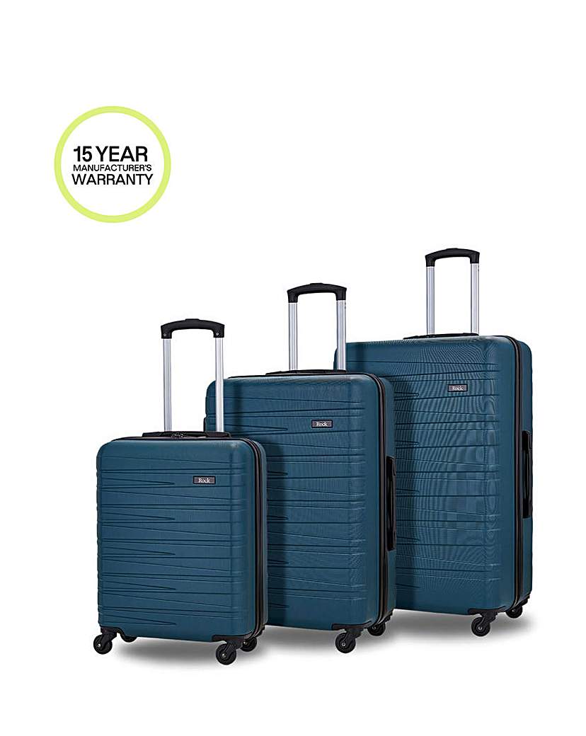 Rock Seattle 3pc Suitcase Set Teal Rock …