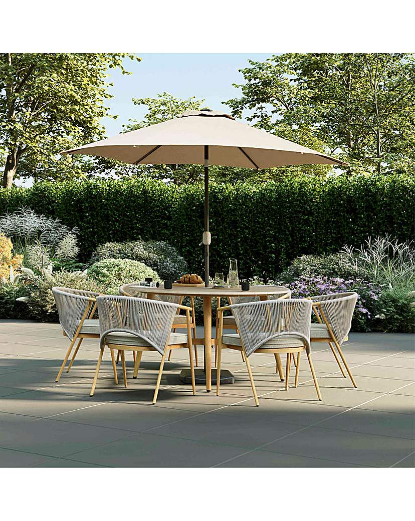 Rope Weave 6 Seater Dining Set