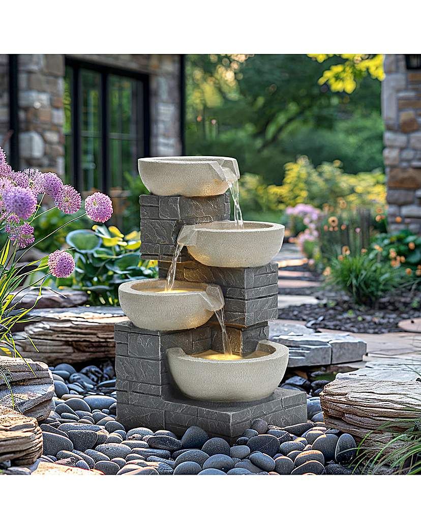 4 Tier Cascading Bowls Water Feature