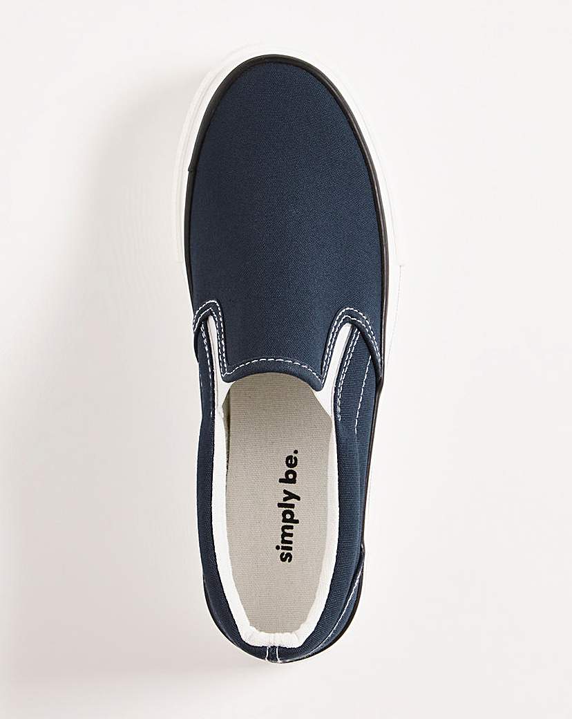 Slip On Chunky Sole Trainers ExWide Fit
