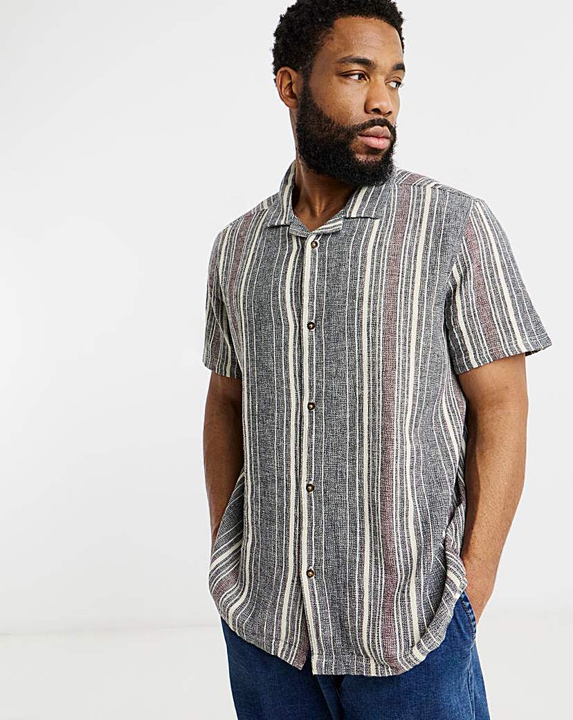 Textured Stripe Co-ord Shirt