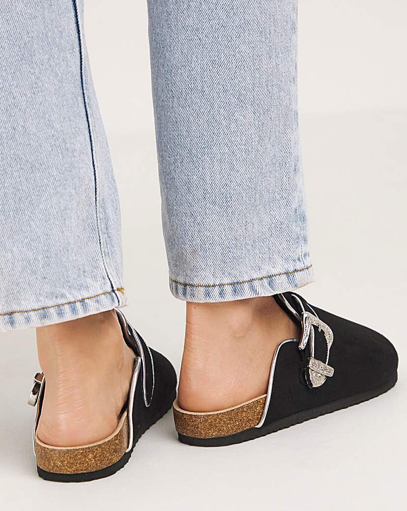 Footbed Closed Toe Mule Shoe Wide