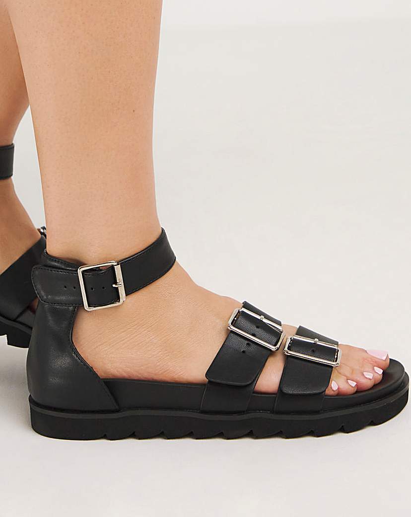 Footbed Two Strap Sandal Wide
