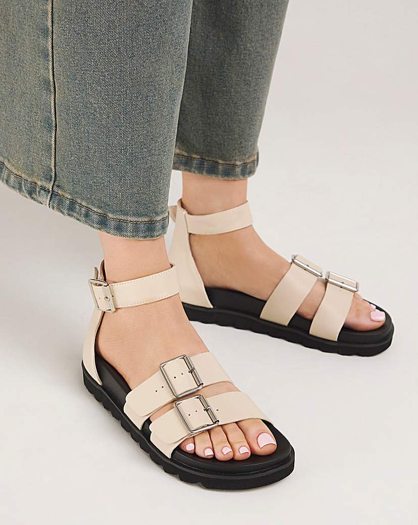 Footbed Two Strap Sandal Ex Wide