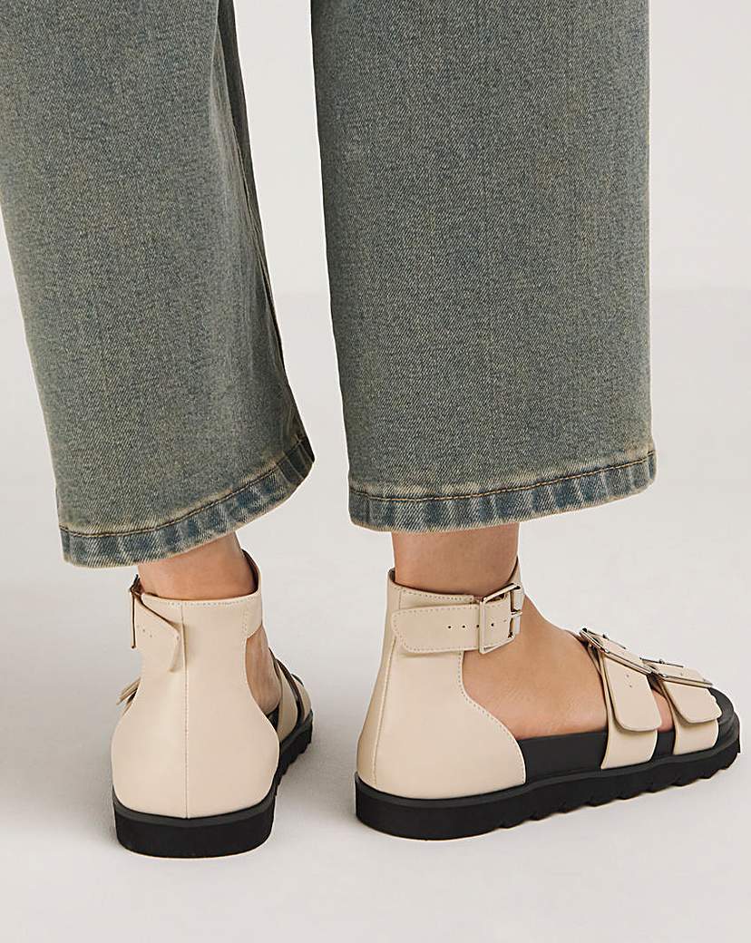 Footbed Two Strap Sandal Ex Wide
