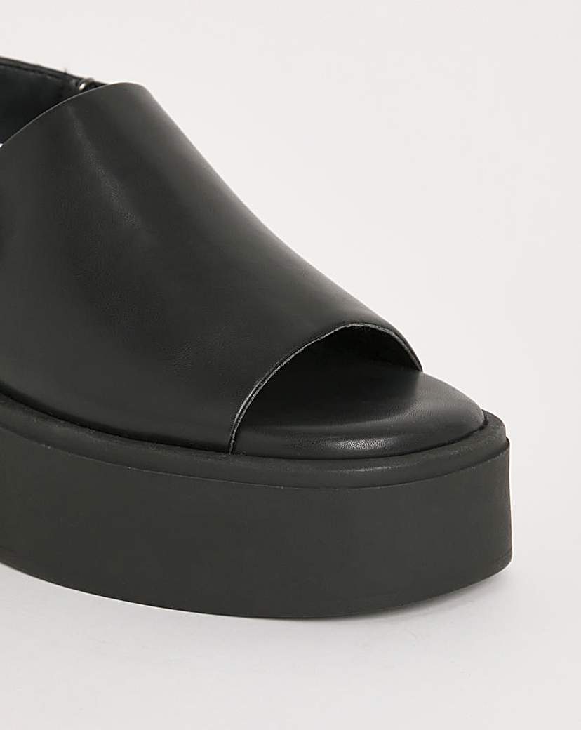 Slingback Flatform Sandal Ex Wide