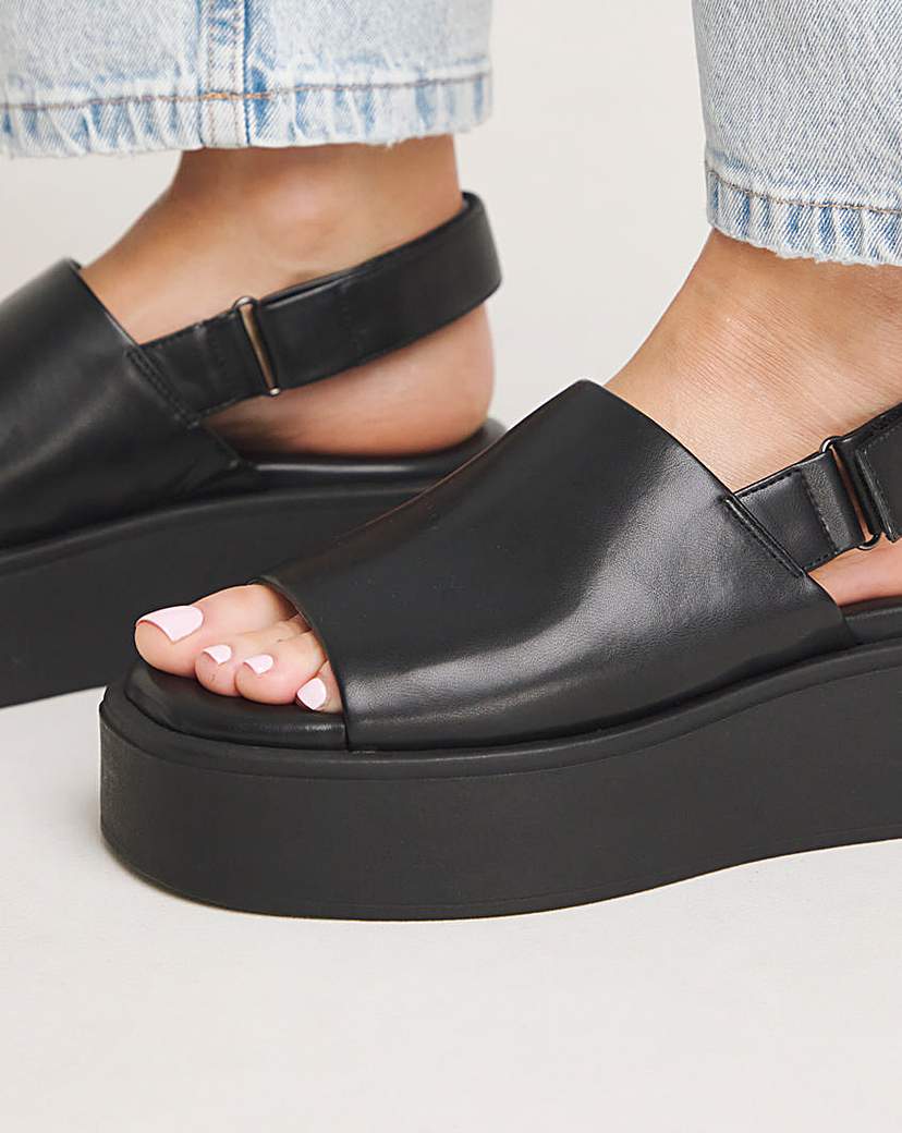 Slingback Flatform Sandal Ex Wide
