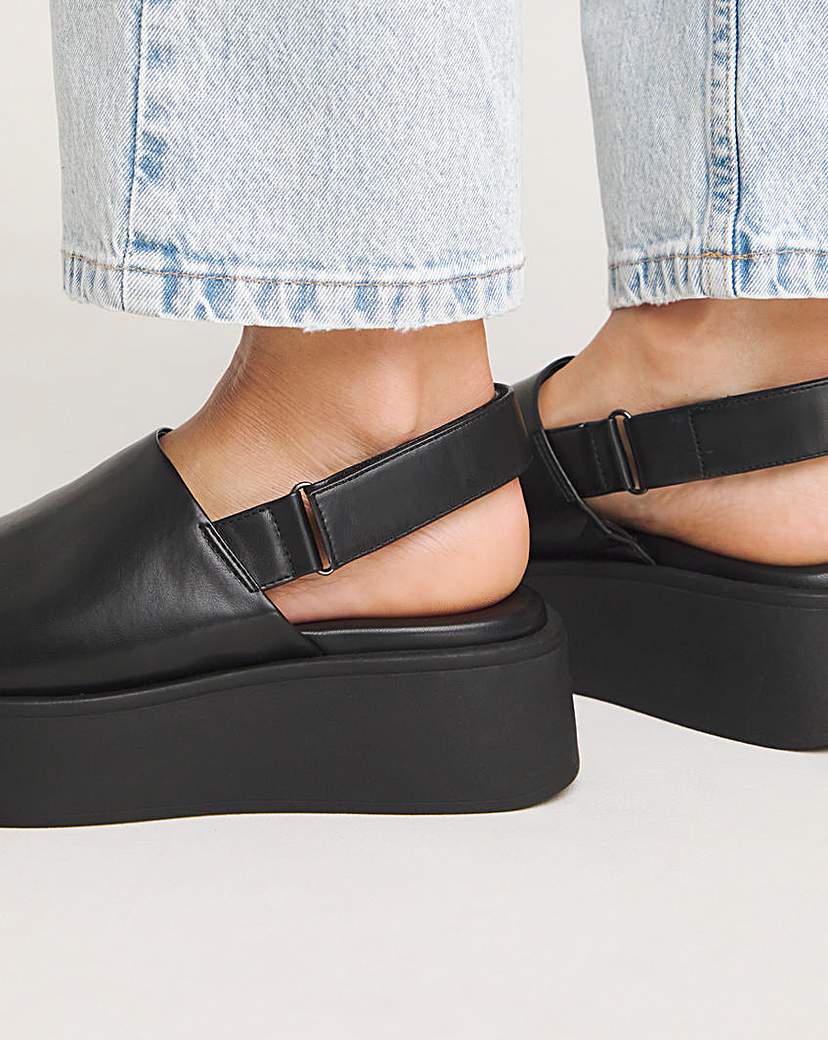 Slingback Flatform Sandal Ex Wide