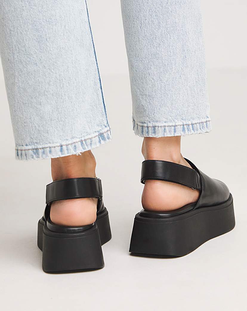 Slingback Flatform Sandal Ex Wide