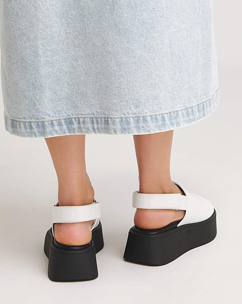 Slingback Flatform Sandal Ex Wide