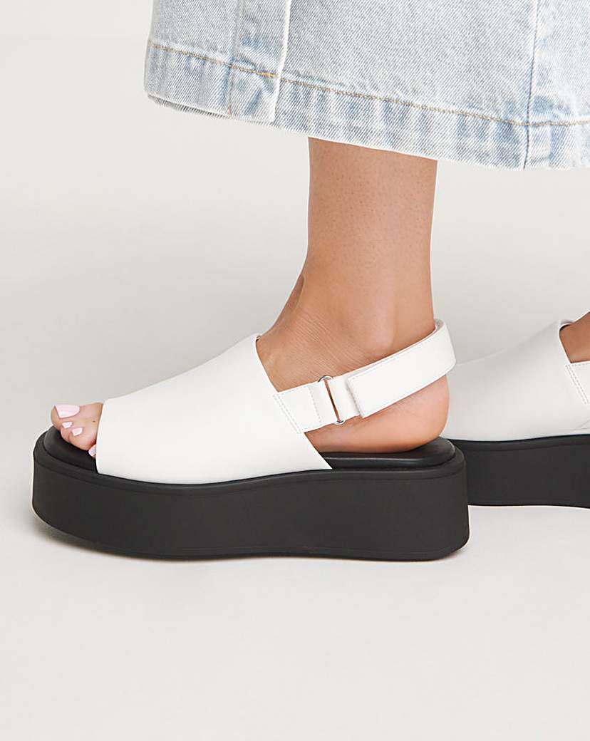 Slingback Flatform Sandal Ex Wide