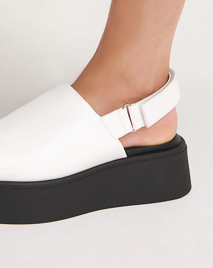 Slingback Flatform Sandal Ex Wide