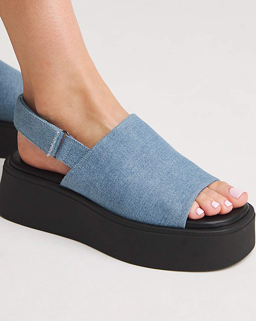 Slingback Flatform Sandal Wide