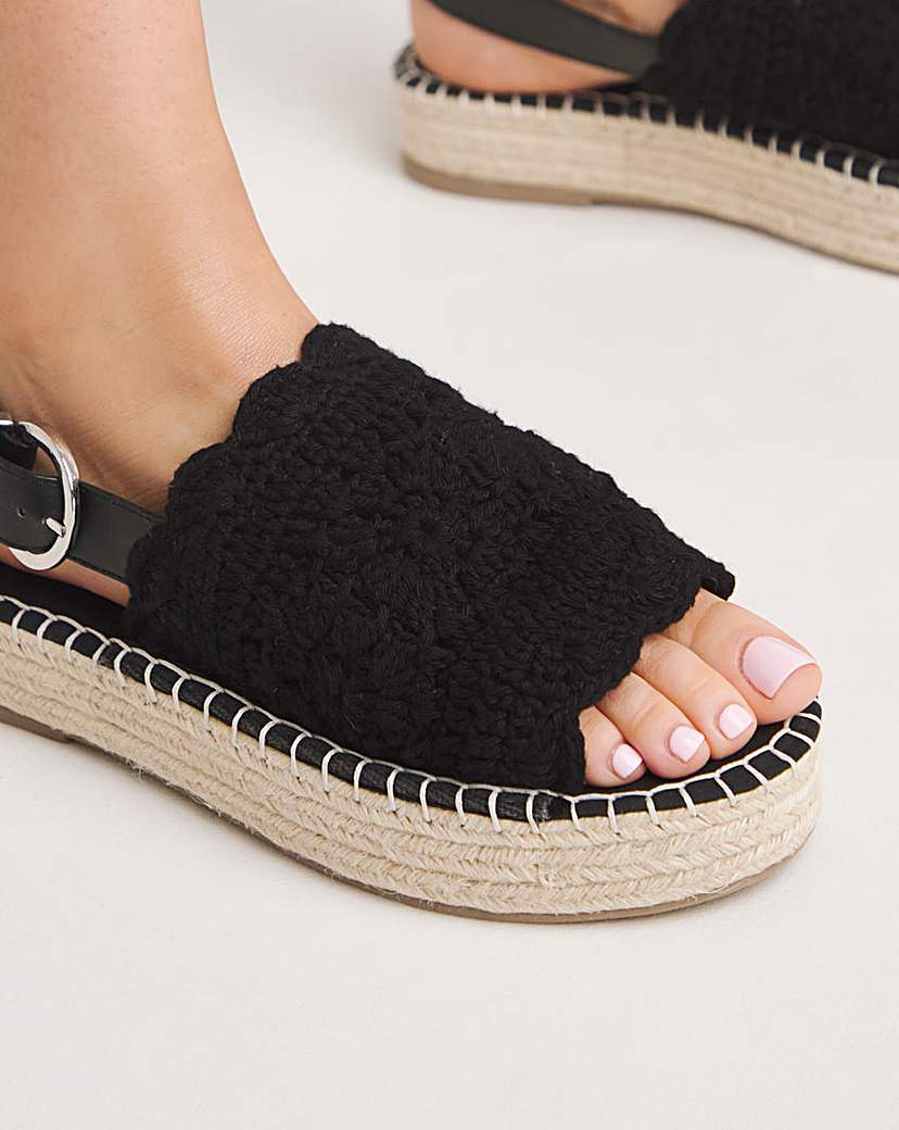 Simply Be Espadrille Sandal Ex Wide