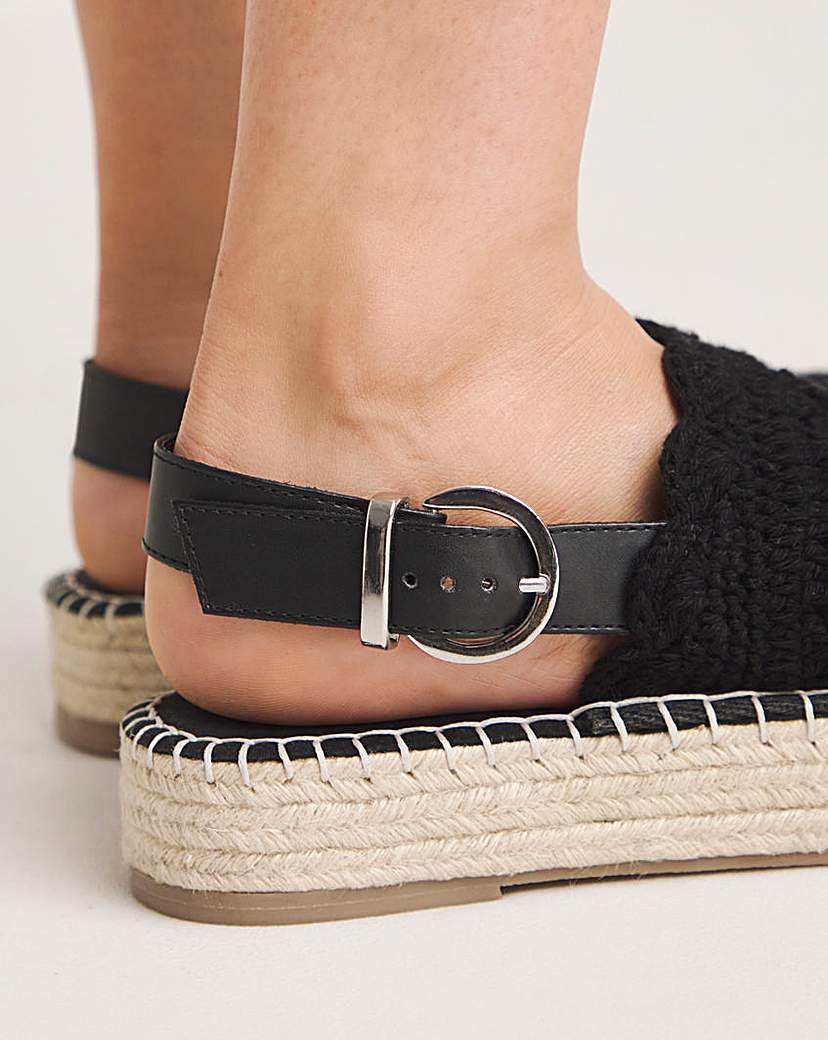 Simply Be Espadrille Sandal Ex Wide