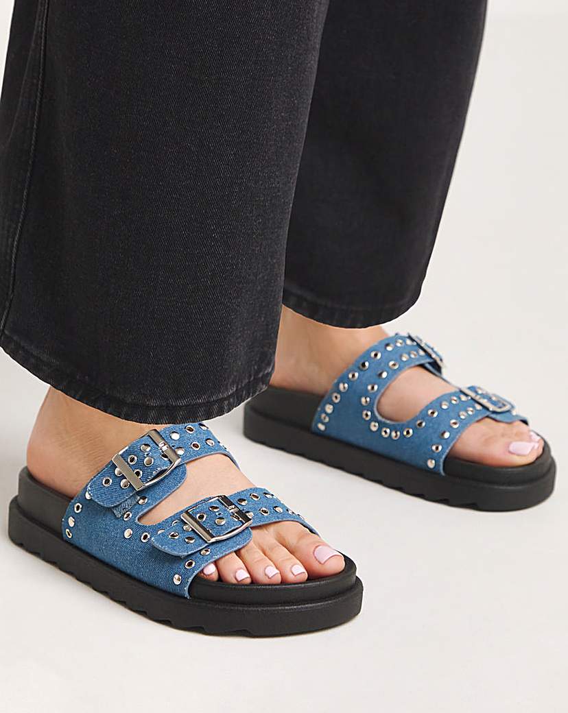 Hardware Two Buckle Sandal Ex Wide